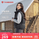 坦博尔时尚短款立领女士短款百搭羽绒马甲TB5330152D 黑色  M (165) 