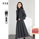 梵希蔓穿搭一整套灰色西装套装女秋新款高级感羊毛套装 深花灰色   L   