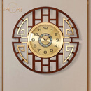 伊弥伊弥（EVEMI）新中式圆形钟表客厅挂钟家用万年历创意高档挂表黄 黄铜【贝壳表盘】进口静音机芯 20英寸以上