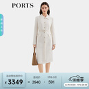 PORTS宝姿女装2025秋季新款奶白色气质翻领修身连衣裙ALQ9D023UFF096 奶白色 S （4）