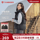 坦博尔时尚短款立领女士短款百搭羽绒马甲TB5330152D 黑色  M (165) 