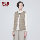 无印良品（MUJI）女式 轻量羽绒便携式 背心 马甲马夹女款冬季内胆保暖女装 浅米色 L (165/88A)