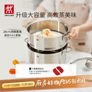 双立人（ZWILLING）蒸锅双层不锈钢汤锅蒸笼煲汤蒸馒头锅大容量Nova plus套装28cm