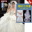 MPPMCK抹胸轻婚纱礼服新款小个子新娘孕妇主纱高级质感大码显瘦拖尾 齐地款（送三件套） M