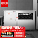 喜莱盛馒头机商用全自动馒头成型机 单位厨房圆馒头机全钢对辊全不锈钢款|1390*460*910mm|MG65/2-S