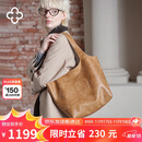 CASSILE明星同款卡思乐女包托特包植鞣牛皮大容量轻奢复古单肩包生日礼物