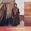 ERDOS【刘雯同款】25秋冬绒毛混纺浪漫伞裙复古中长裙女半身裙 深咖啡 M 165/68A