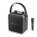 山水K歌唱歌广场舞音响户外便携手提重低音大音量插卡蓝牙音箱T92 经典灰[双耳麦+32g优盘+肩带+充电器]