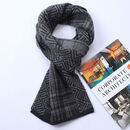 鄂尔多斯市高端送礼纯山羊绒围巾男加厚保暖防风防寒爸爸老公围脖 灰色 均码