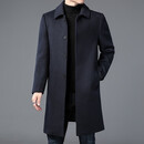 UOSO男士毛呢大衣男冬季新款风衣过膝中长款保暖加绒纯色羊毛呢外套男 团购定制 咨询领优惠 L 175