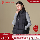 坦博尔羽绒服马甲女立领宽松短款外搭羽绒背心外套TD336006 黑色 180 