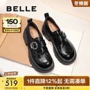 百丽（Belle）张凌赫推荐黑巧乐福鞋女商场款牛皮厚底jk鞋E1Z1DCM5预售 黑色 37