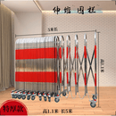 不锈钢伸缩围栏可移动护栏幼儿园推拉门商场折叠栅栏门施工防护栏 1.1米高*5米长【特厚款】