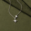APM Monacobaby双流星六芒星银项链情侣颈链礼物送女友毛衣链