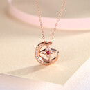 DADA珠宝18K金红宝石钻石新款吊坠星月相映吊坠彩金挂件送女友生日礼 18k金红宝石钻石吊坠0.4g