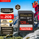 闪迪（SanDisk）128GB SD内存卡 4K V30 U3 C10 相机存储卡 读速200MB/s 写速90MB/s 微单/单反相机内存卡