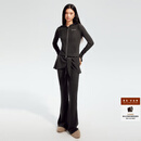 RE'VAN芮范2025冬季新品设计师款休闲风包针绣卫衣套装RL92402086 深灰色 S /36