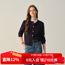 ELAND【绵羊毛】衣恋毛针织衫女开衫单排扣外套2025冬季新款 藏青色(59)Navy M /165