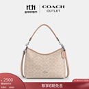 蔻驰（COACH）奥莱女士女包经典标志LAUREL流浪包单肩包斜挎通勤麻将包 SV/沙黄色/灰褐色