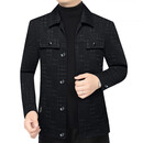 UOSO高端品牌男装雪尼尔加厚夹克男秋冬季新款中年格纹翻领宽松外套 预估到手价2899 M 170