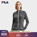 FILA 斐乐官方女士编织外套2025冬新款简约时尚修身拉链毛衣开衫 华孚H150R花灰-MG L 170/88A/L