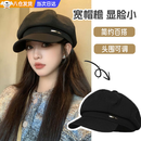 皓梵洁贝雷帽帽子八角帽女夏季黑色春夏季时尚洋气大头围款显脸小画家帽 八角贝雷帽【黑色】可调节 显脸小 均码 （头围：54-59cm）