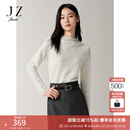 玖姿（JUZUI）浪漫法式镂空蕾丝修身内搭上衣女2025秋季新款JTFQ80102 米白 M