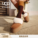 UGG秋季女士包头厚底LOGO松紧带休闲懒人毛毛鞋 1113474 CHE | 栗色 38