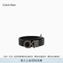 Calvin KleinJeans男士真皮休闲双面ck金属字母带头牛皮腰带节日礼物HC551H19