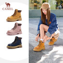 骆驼（CAMEL）【山越】工装靴女新款厚底马丁靴 L25W076018 土黄(反绒皮) 37