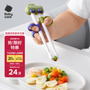 babycare儿童训练筷自动回弹学习筷虎口3-6岁练习筷蒂普奇绿-无收纳盒