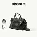 Songmont【李娜同款】山下有松循迹系列见物旅行包植鞣皮公文包 烟墨黑 小号 预售24天