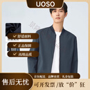 UOSO男士棒球领短款夹克时尚工装外套 2J196305雾霾蓝【春秋款】 L 175 （适合110-125斤）