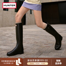 HUNTER【修饰腿型】户外露营女鞋Refined防水防滑高筒靴长筒靴网红女靴 黑色BLK/哑光 38