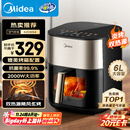 美的（Midea）小炎烤空气炸锅上下双热源 可视大视窗免翻面 家用智能触屏 6L实用大容量空气炸锅蒸烤一体KZC6054