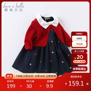 戴维贝拉【商场同款】女童连衣裙儿童裙子春秋女孩公主裙宝宝衣服