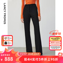 朗姿复古通勤高弹喇叭裤西裤冬季新款职业气质高腰女士西装裤长裤 夜幕黑色不加绒 L