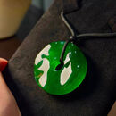 缅甸冰种翡翠帝王绿平安扣吊坠a货正品老坑圆牌满绿玉吊坠男女款