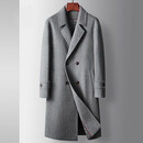 UOSO男装轻奢品牌毛呢大衣秋冬长款双排扣夹棉羊毛风衣商务单面呢外套 团购定制 咨询领优惠 XL