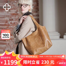 CASSILE明星同款卡思乐女包托特包植鞣牛皮大容量轻奢复古单肩包生日礼物