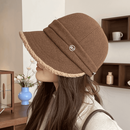 【加厚款】2025年秋冬新款宽檐显脸小外出可挂口罩加绒加厚百搭 咖啡色【加厚款】 均码