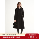 独束大码女装【赫本大衣】千金风双排扣大衣2025冬装气质毛呢外套 黑色 4XL （尺码：6）