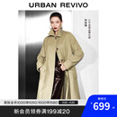 UR【钟楚曦同款】2025秋季新款女装流光风腰带风衣外套UWH150081 卡其 S