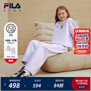 FILA【套装】斐乐儿童卫衣卫裤2025冬季新款男女中大童休闲两件套 樱花浅粉-PK 140
