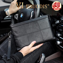 VI-ERUODIS【轻奢】2025新款男士手拿包真皮大容量软皮羊皮手包男休闲信封包 黑色(小号)