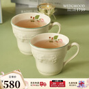 Wedgwood[圣诞礼物]欢愉假日树莓马克对杯陶瓷欧式咖啡杯马克杯水杯家用