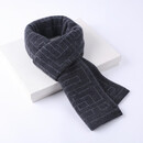 鄂尔多斯市高端送礼纯山羊绒围巾男加厚保暖防风防寒爸爸老公围脖 灰色 均码