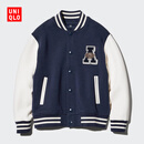 优衣库童装男童女童高弹力快干运动茄克外套夹克481378 69 藏青色 160