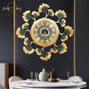 伊弥伊弥（EVEMI） 新中式轻奢纯黄铜客厅挂钟新款家用现代艺术创意钟 【杏福满堂】 20英寸以上