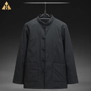 BG GLAMURB奢侈品牌唐装羽绒服男士高端国风立领盘扣新中式白鸭绒冬款外套男 黑色 L